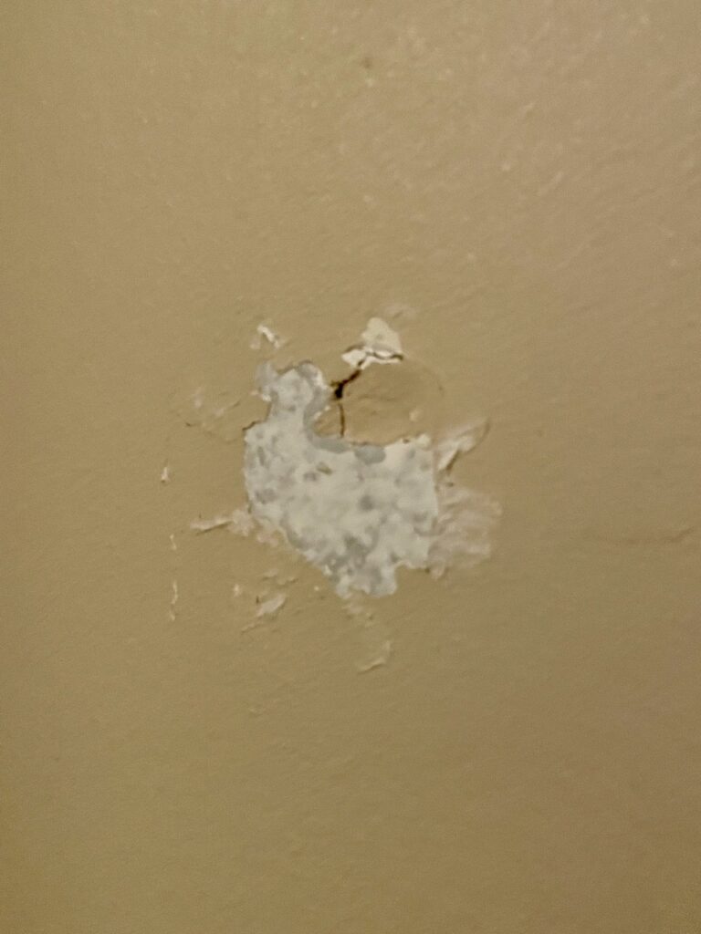 Broken drywall