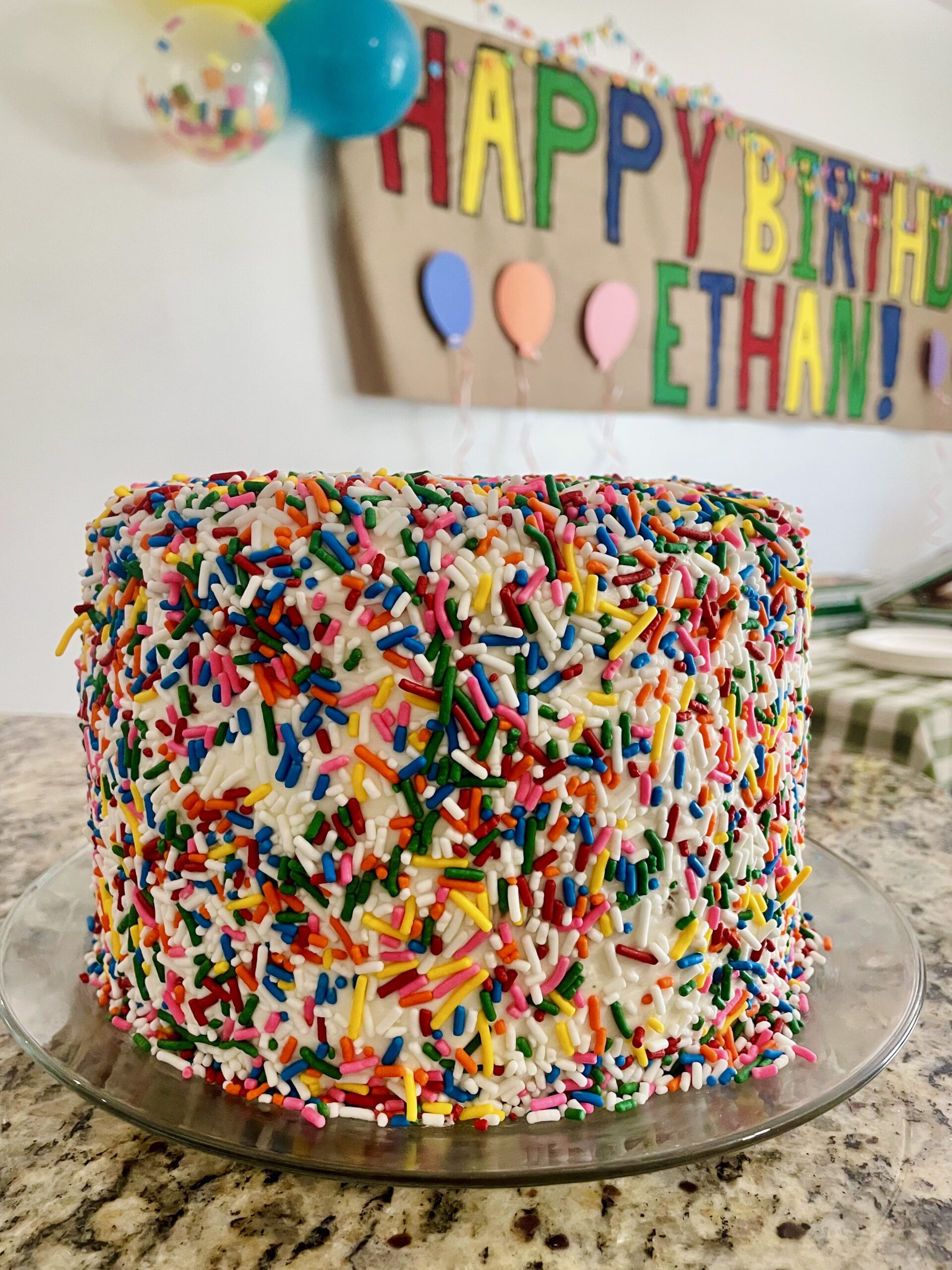 Birthday cake, first birthday, easy, sprinkles