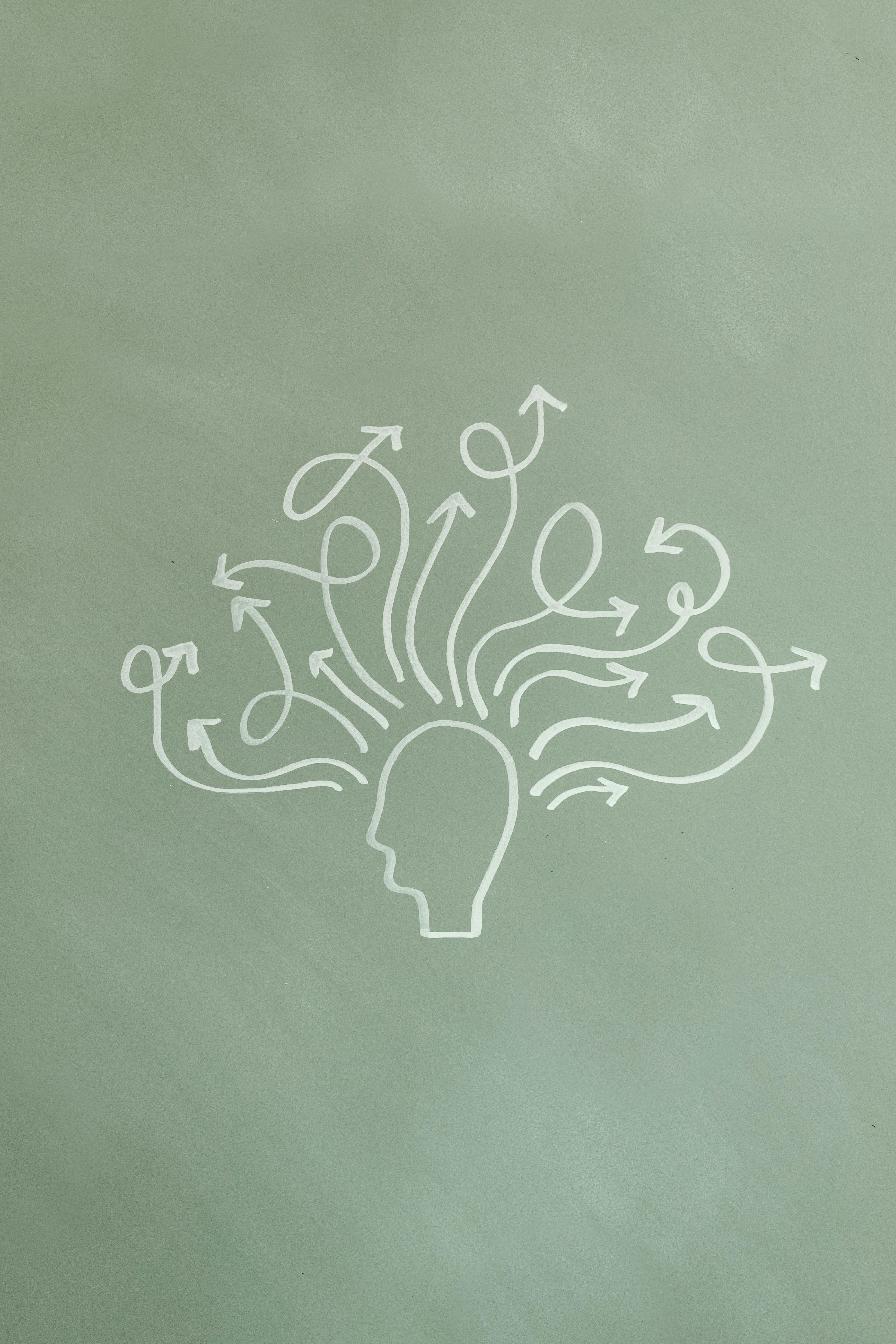 simple image showing the many directions of thought