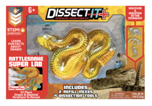 Kids gift idea, a box from a brand called Dissect IT. Inside the box is a snake shaped gelatin meant to be taken apart to get to the inside of the pretend animal