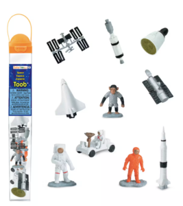 Gift Idea for kids, a tube of Spaceship figurines