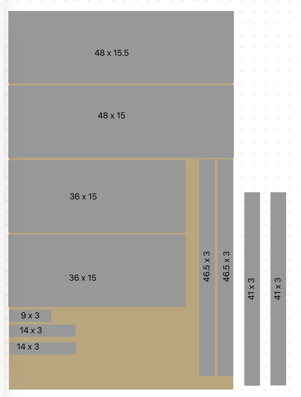 Freeform drawing of plywood cuts needed