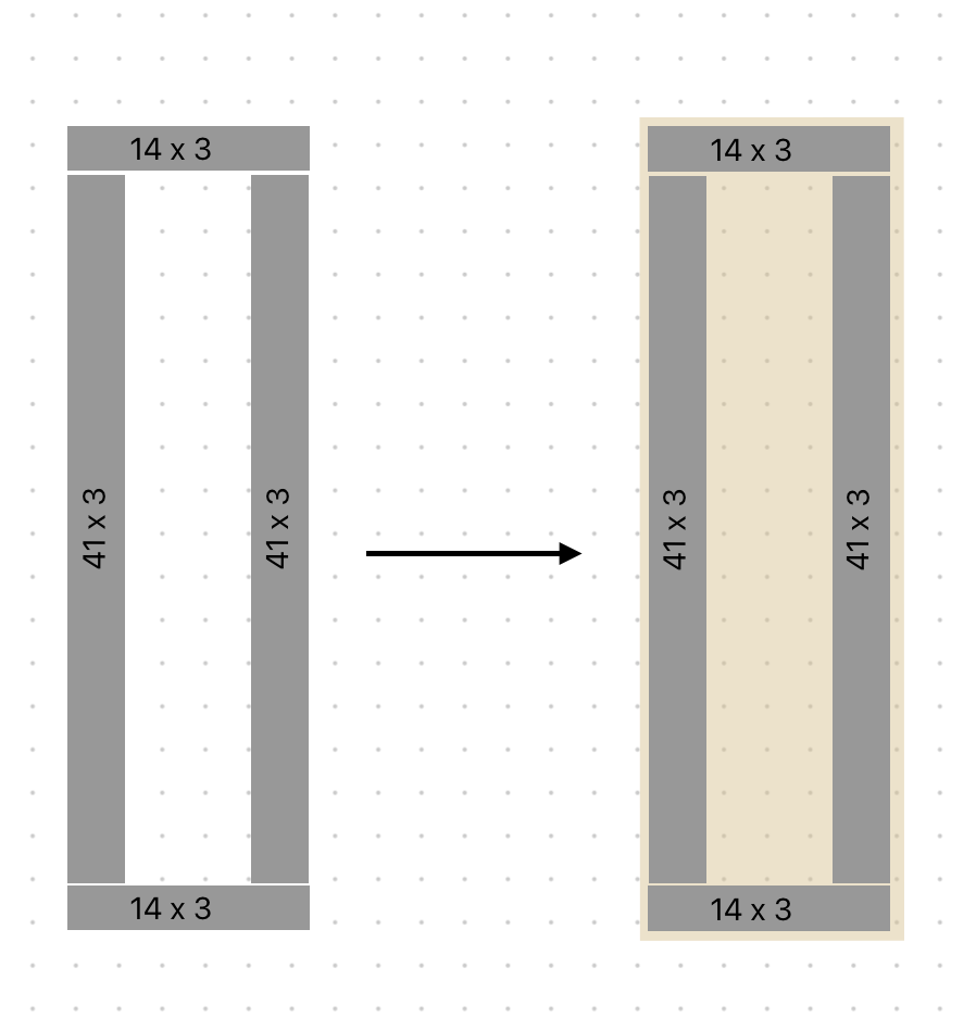 Digital drawing of top plywood supports to the top of the box.